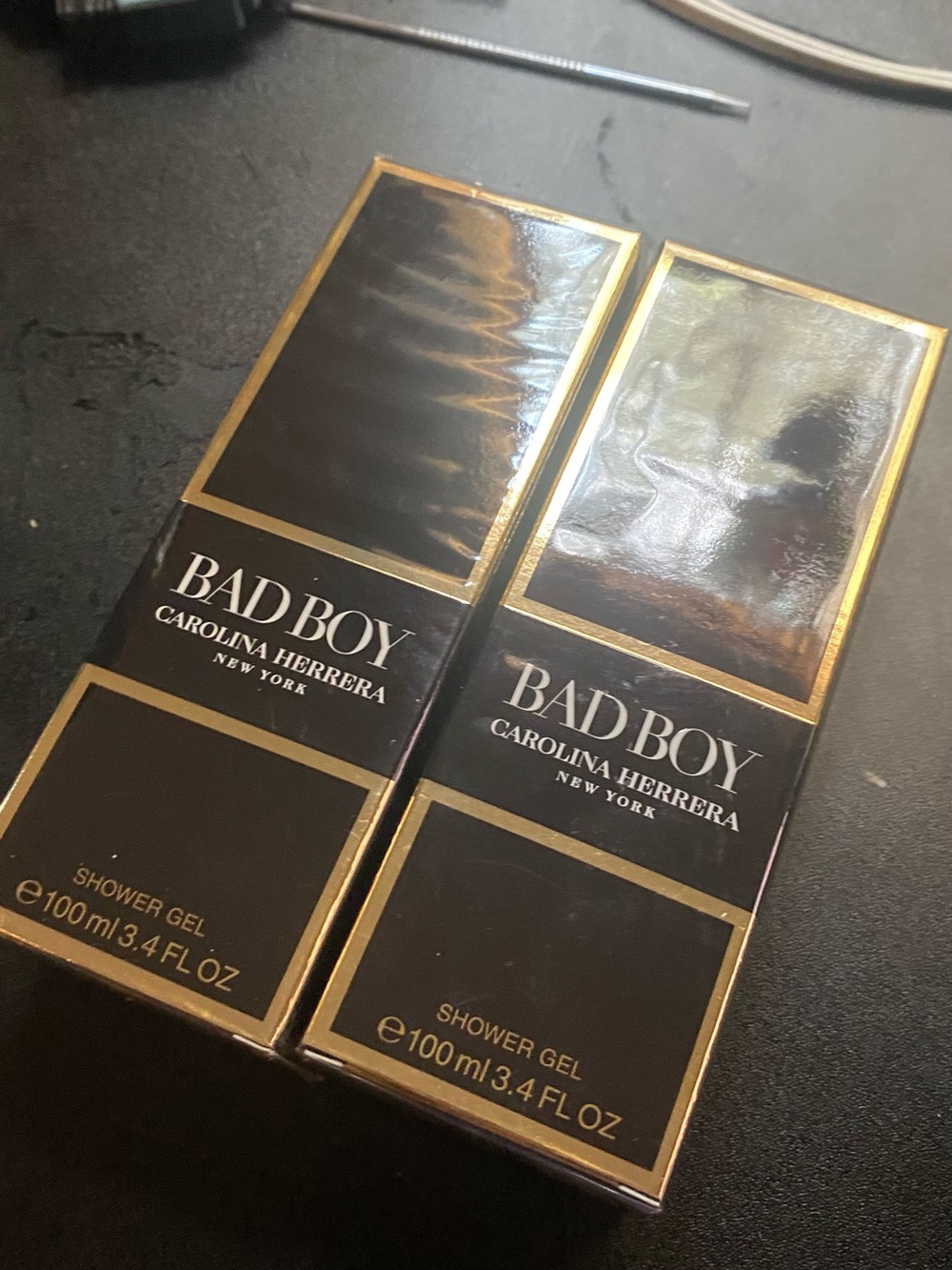 Carolina Herrera Bad Boy Shower Gel – Black and Gold Packaging